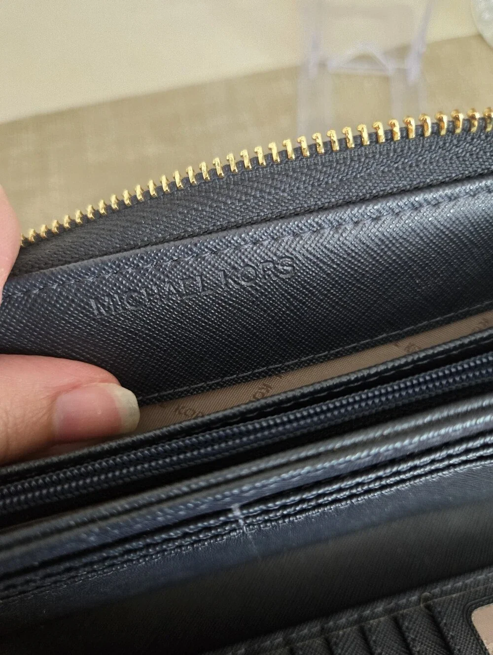 Michael Kors Large Navy Signature Zip-Around Wallet